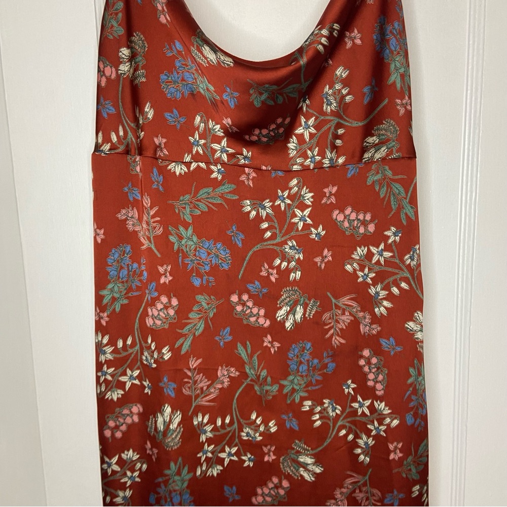 Forever 21 Draped Collar Floral Midi Sleeveless Dress Size Small - Picture 8 of 17